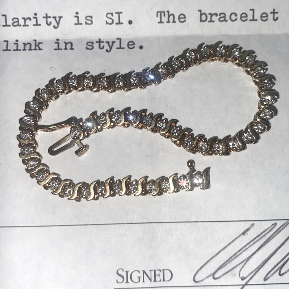 14k Yellow Gold 2.00 ct Diamond Tennis Bracelet